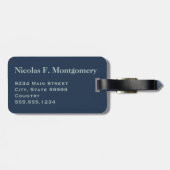 Monogram Travel Blue Graue Schwertfische Kopf Gepäckanhänger (Rückseite horizontal)