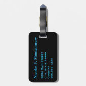 Monogram Travel Delphin in Blue Ocean Water Gepäckanhänger (Rückseite vertikal)