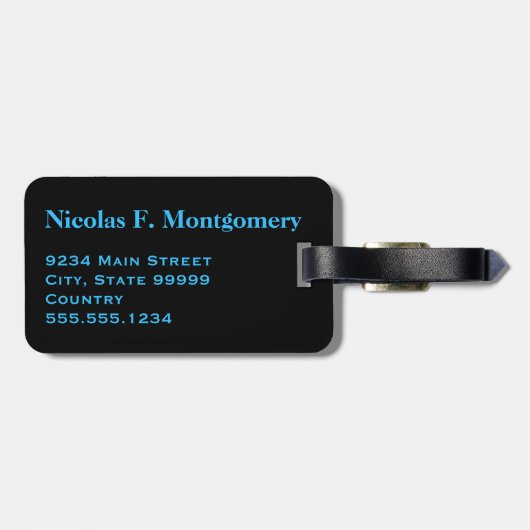 Monogram Travel Delphin in Blue Ocean Water Gepäckanhänger (Rückseite horizontal)