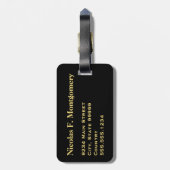 Monogram Travel Imitats Gold Compass Gepäckanhänger (Rückseite vertikal)