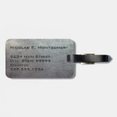 Monogram Travel Imitats Scratched Metal Gepäckanhänger (Rückseite horizontal)