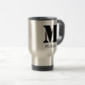 Monogram Travel Mug für Script-Individuelle Name Reisebecher (VorderseiteRechts)