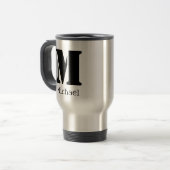 Monogram Travel Mug für Script-Individuelle Name Reisebecher (Vorderseite Links)