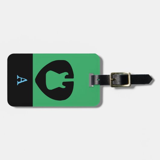 Monogram Travel Music Electric Bass Gitarre Gepäckanhänger (Vorderseite horizontal)
