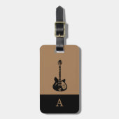 Monogram Travel Music Electric Bass Gitarre Gepäckanhänger (Vorderseite vertikal)
