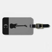 Monogram Travel Music Electric Bass Gitarre Gray Gepäckanhänger (Vorderseite horizontal)