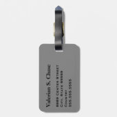 Monogram Travel Music Electric Bass Gitarre Gray Gepäckanhänger (Rückseite vertikal)