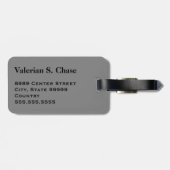 Monogram Travel Music Electric Bass Gitarre Gray Gepäckanhänger (Rückseite horizontal)