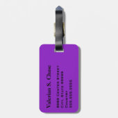 Monogram Travel Music Electric Bass Gitarre Lila Gepäckanhänger (Rückseite vertikal)