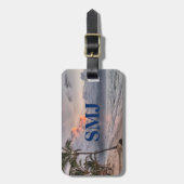 Monogram Travel Ocean, Beach und Palm Trees Gepäckanhänger (Vorderseite vertikal)