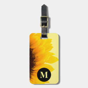 Monogram Travel Yellow Sunflower on Yellow Gepäckanhänger