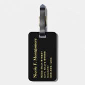 Monogram Travel Yellow Sunflower on Yellow Gepäckanhänger (Rückseite vertikal)