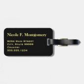 Monogram Travel Yellow Sunflower on Yellow Gepäckanhänger (Rückseite horizontal)