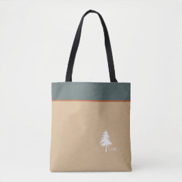 Monogram Tree Green Tan Nature Inspiriert Tasche