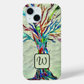Monogram Tree of Life Mosaic Green Case-Mate iPhone Hülle (Rückseite)