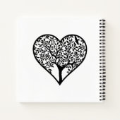 Monogram Tree of Life Wedding Guest Book Gold Blac Notizblock (Rückseite)