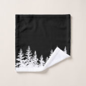 Monogram Trees Bath Towel Set Black and White (Waschlappen)