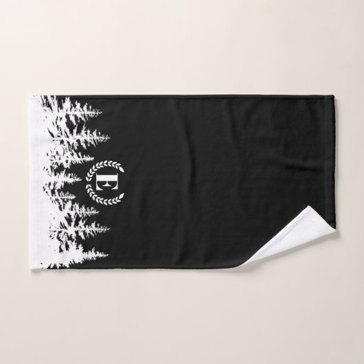 Monogram Trees Bath Towel Set Black and White (Handtuch)