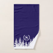 Monogram Trees Bath Towel Set Blue and White (Handtuch)