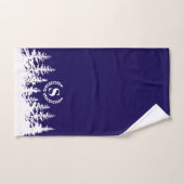 Monogram Trees Bath Towel Set Blue and White (Handtuch)