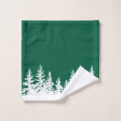 Monogram Trees Bath Towel Set Green and White (Waschlappen)