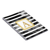 Monogram-Trend des modernen Schwarz-Weiß-Glitzer Notizblock (Rechte Seite)