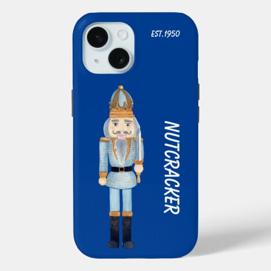 Monogram trendy Cartoon Nutcracker Marine blau Case-Mate iPhone Hülle (Rückseite)