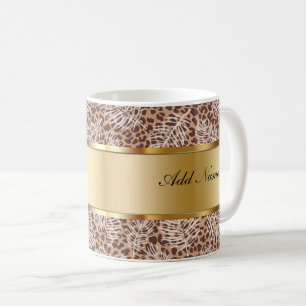 Monogram Trendy Coffee Mugs Leopard Muster Kaffeetasse