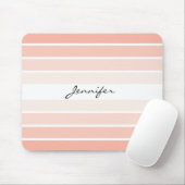 Monogram Trendy Coral Pastel Minimalistisch Mousep Mousepad (Mit Mouse)
