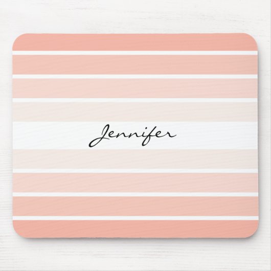 Monogram Trendy Coral Pastel Minimalistisch Mousep Mousepad (Vorne)