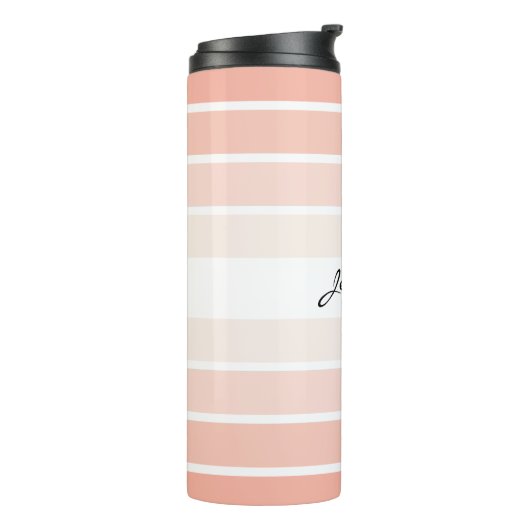 Monogram Trendy Coral Pastel Thermal Tumbler Thermosbecher (Nach links gedreht)