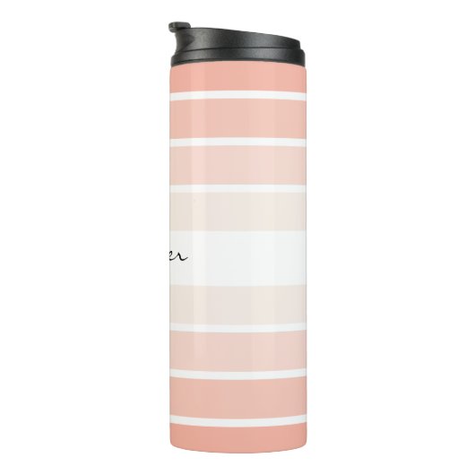 Monogram Trendy Coral Pastel Thermal Tumbler Thermosbecher (Nach rechts gedreht)