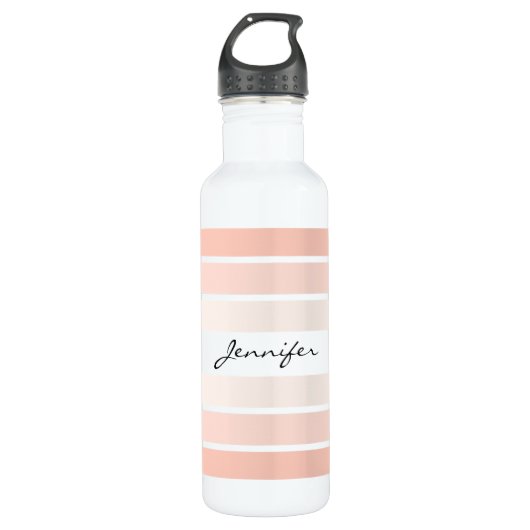 Monogram Trendy Coral Pastel Water Flasche Edelstahlflasche (Vorderseite)
