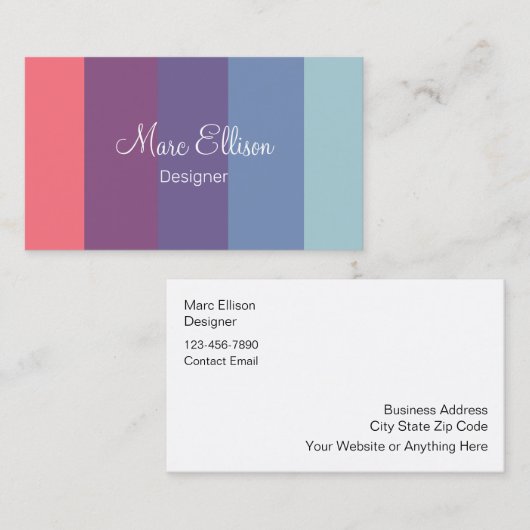 Monogram Trendy Designer Business Cards Visitenkarte (Vorne/Hinten)