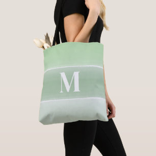 Monogram Trendy Initial Stylish Green Stripes Tasche