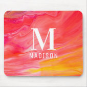 Monogram Trendy Modern Girly Chic Abstrakt Stylish Mousepad (Vorne)