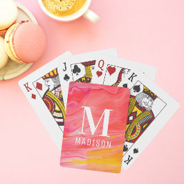 Monogram Trendy Modern Girly Chic Abstrakt Stylish Spielkarten