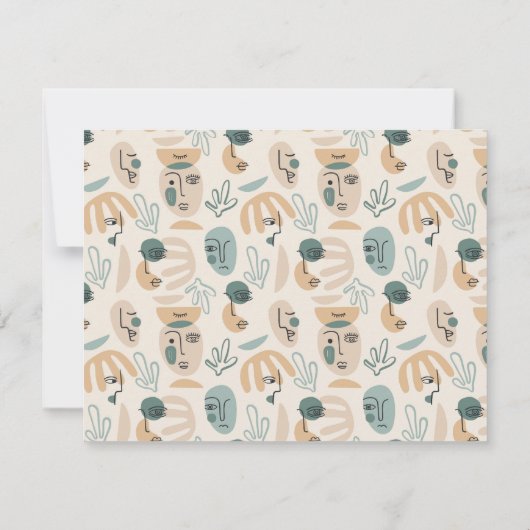 Monogram Trendy Modern Note Mitteilungskarte (Rückseite)