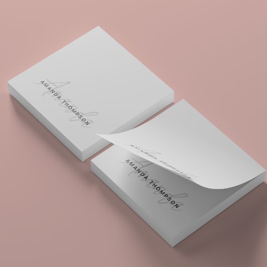 Monogram-Trendy modern Personalisiert mit Namen Post-it Klebezettel