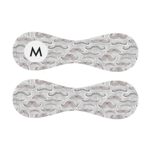 Monogram Trendy Mustache Pattern Baseball (Paneele)