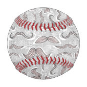 Monogram Trendy Mustache Pattern Baseball (Vorderseite)