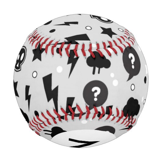 Monogram Trendy-Muster Baseball (Rückseite)