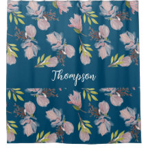 Monogram trendy navy blauen Blumenmuster stilvoll