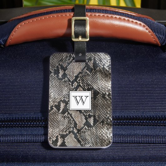 Monogram Trendy Snake Skin - Rich Elegant Mode Gepäckanhänger (Vorderseite Insitu 2)