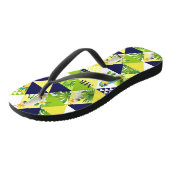 Monogram Trendy Tropical Cockatop Floral Badesandalen (Schrägansicht)