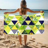 Monogram Trendy Tropical Cockatop Floral Strandtuch