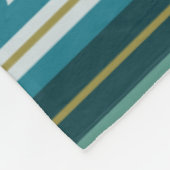 Monogram Tribal Aquamarin Blue Pattern Fleece Blan (Ecke)