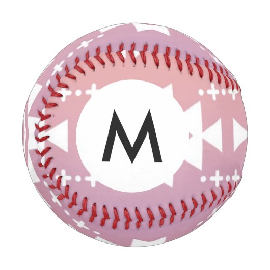Monogram Tribal azbre ombre Muster Baseball (Vorderseite Links)