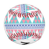 Monogram Tribal aztec farbiges Muster Baseball (Rückseite)