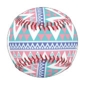 Monogram Tribal aztec farbiges Muster Baseball (Vorderseite)